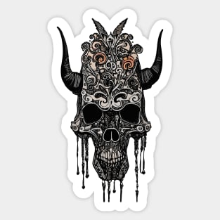 Tribal Tattoo Bulls Skull Sticker